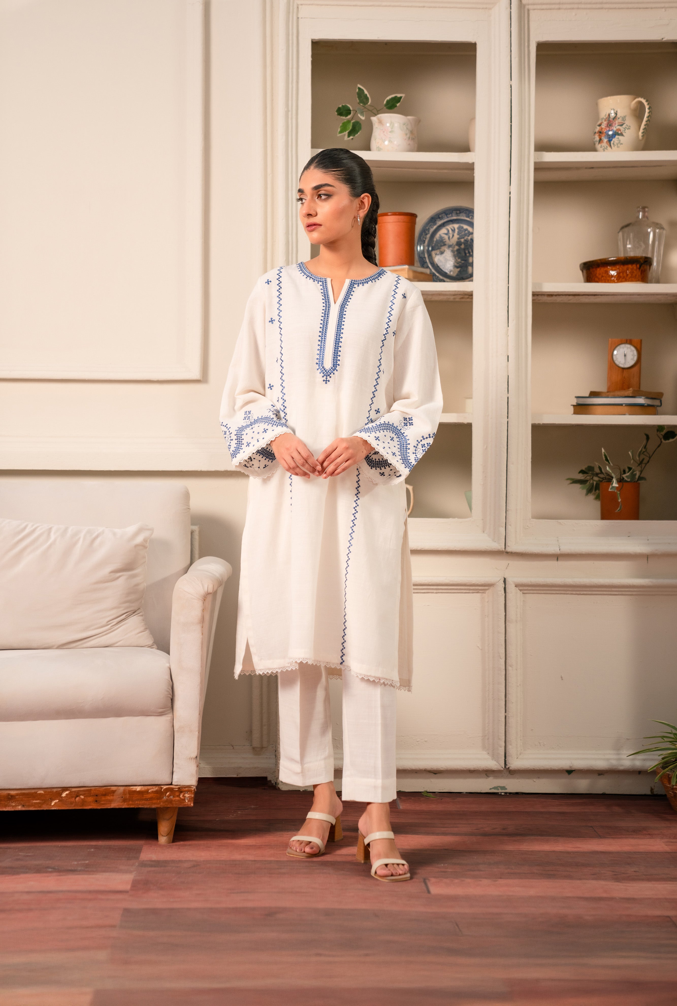 Shop Trendy 2-Piece Linen Suit with Intricate Embroidery – Perfect for Women in Pakistan
