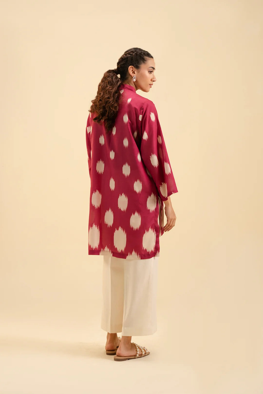 Shop latest ikkat design cambric kurtis – breathable fabric for all seasons.