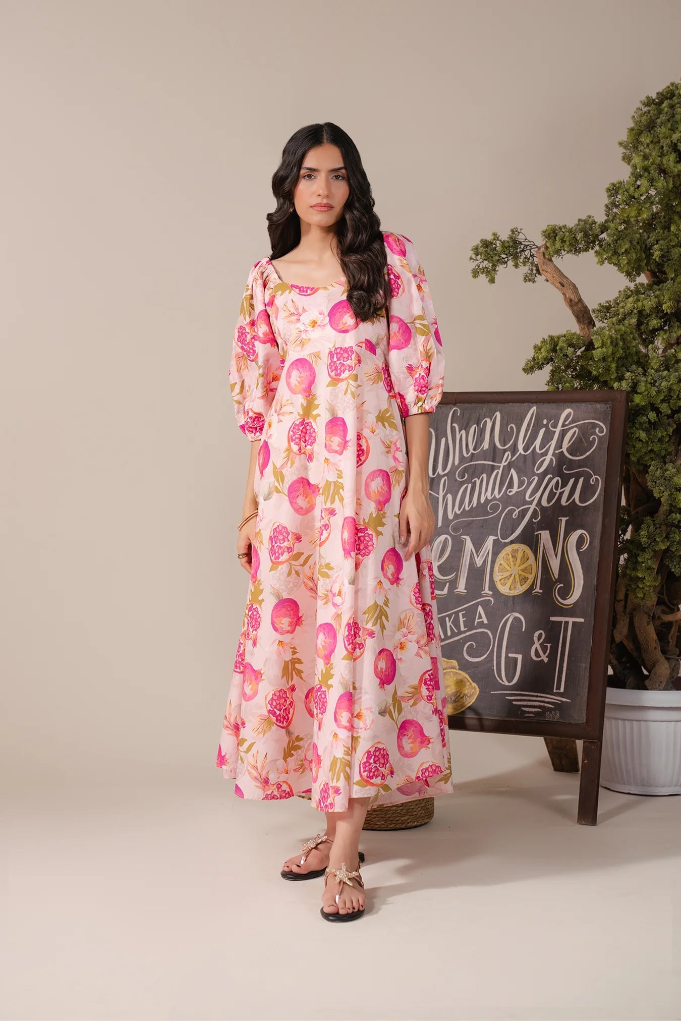 Shop pink floral long frock for women – 1 piece printed lawn shirt perfect for summer wear