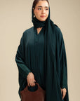 Side profile emerald green abaya – colored abaya for women Pakistan Beyond East