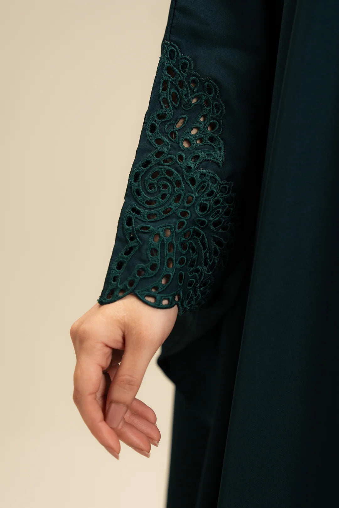 Sleeve embroidery detail emerald abaya – abaya sleeve designs WTB161100 Beyond East