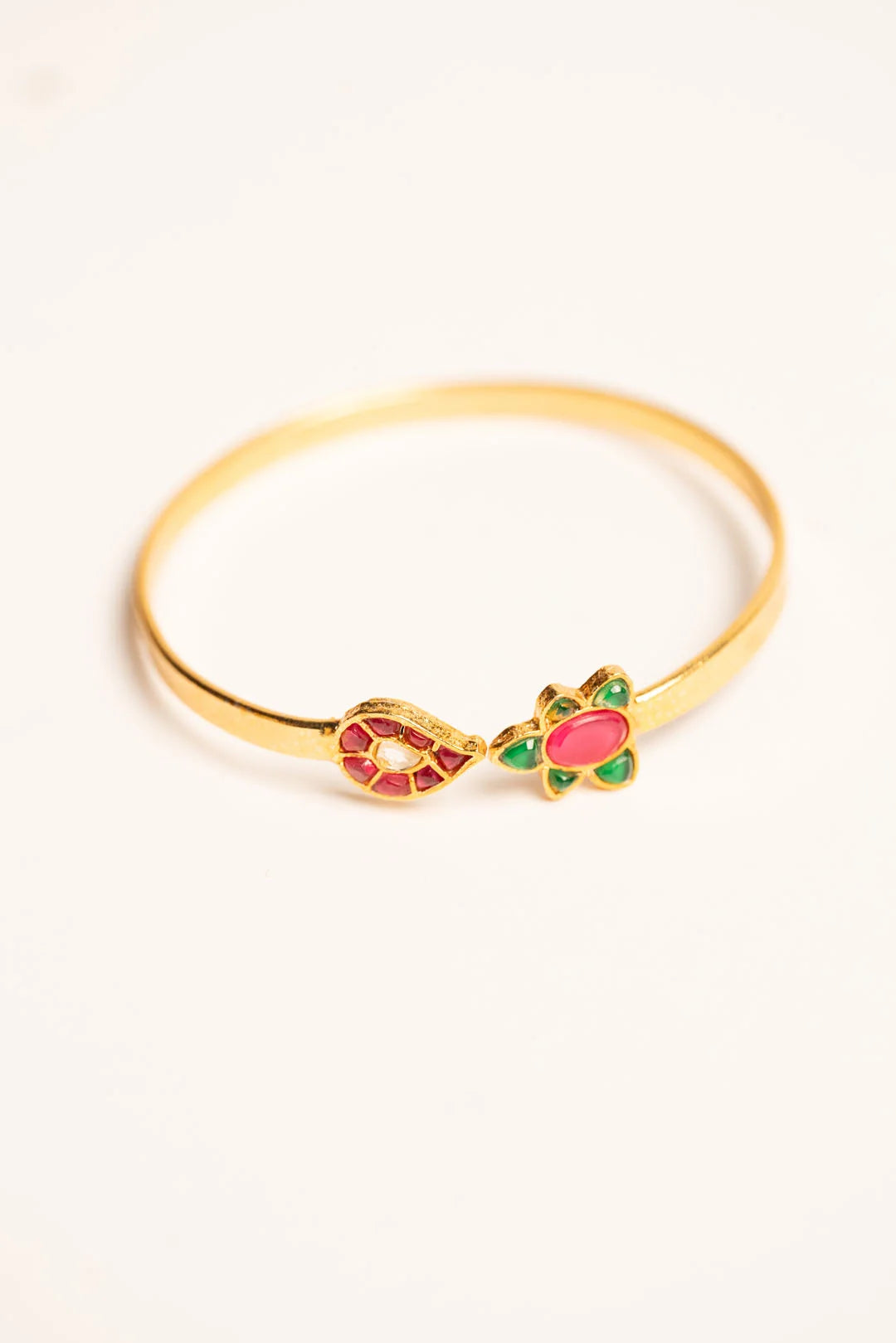 Slim Gold Kundan Flower Kara Bangle | Beyond East Pakistan