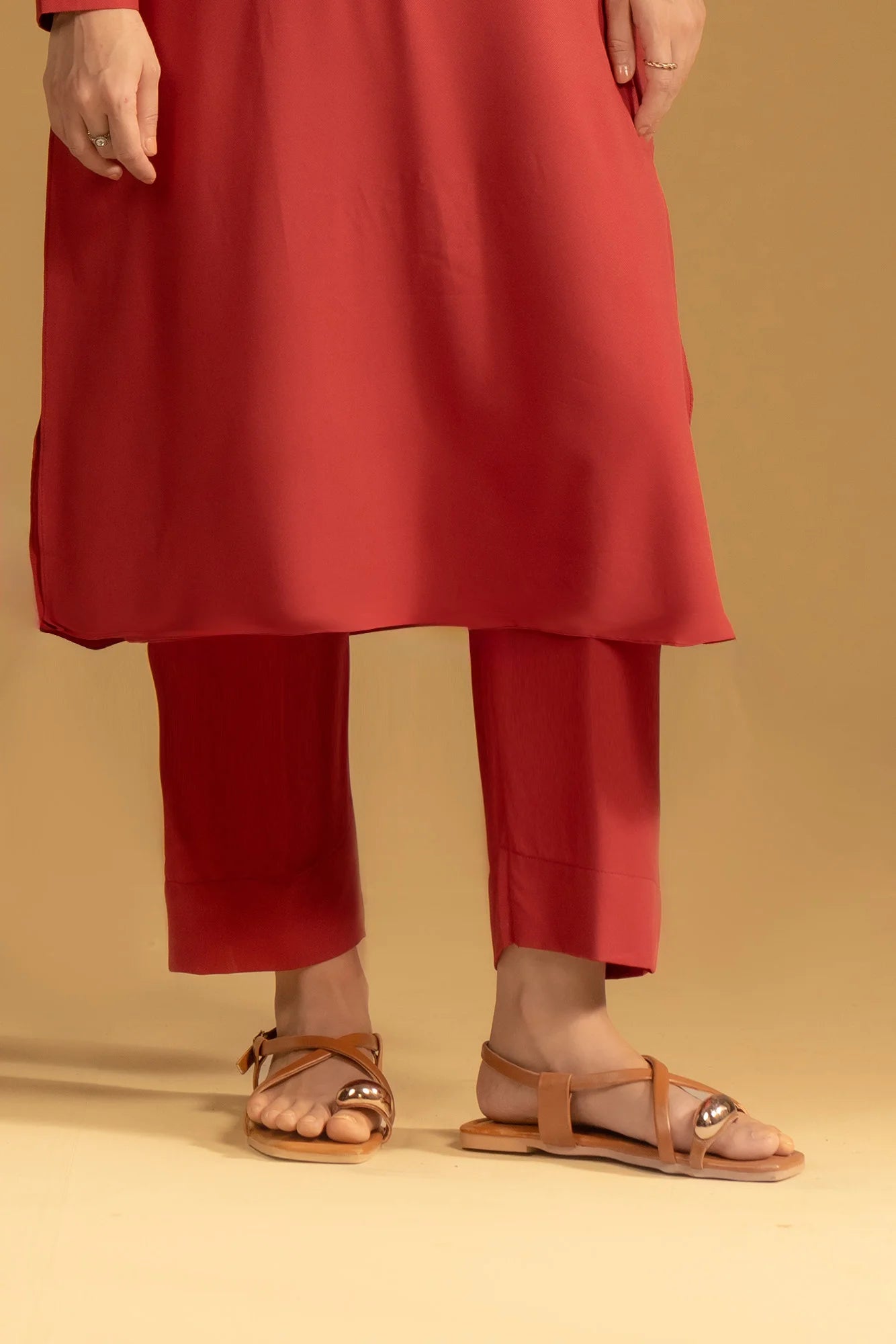 Straight Trouser for ladies in red 