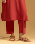 Straight Trouser for ladies in red 