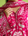 Stylish 3 piece linen suit for women, featuring a digital printed shirt, dyed trouser, and matching printed linen dupatta