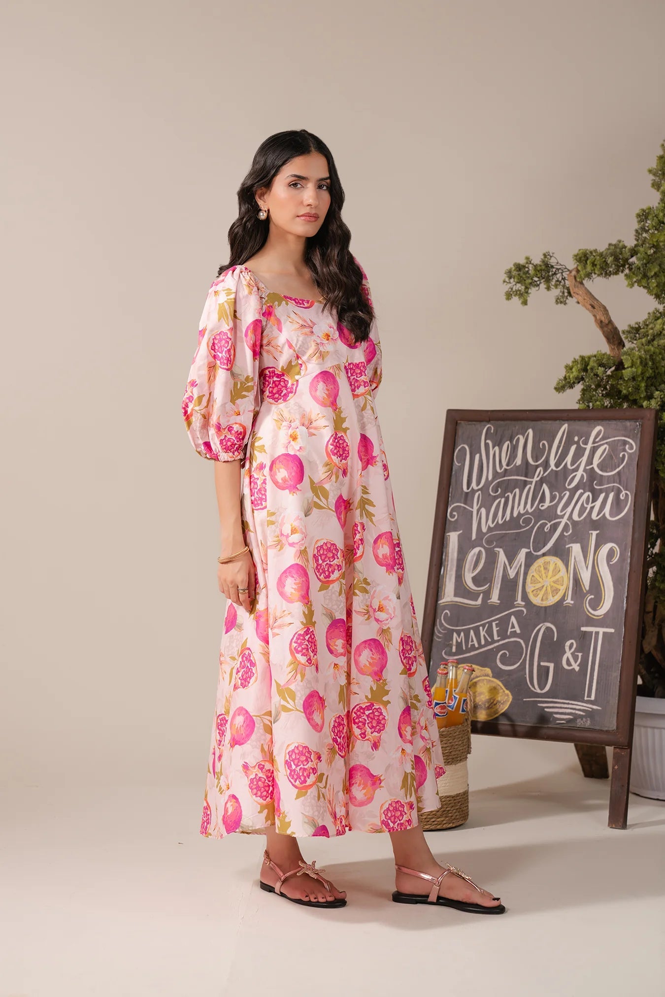 Stylish long frock for women with floral print – lightweight and breathable lawn shirt