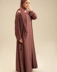Tea pink abaya for women – colored modest wear abaya Beyond East Pakistan