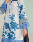 Trendy 3 piece embroidered lawn suit with cambric trouser and chiffon dupatta – popular among women shoppers in Saddar Bazar Multan