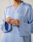 Trendy blue blended suit for women ready to wear 2025