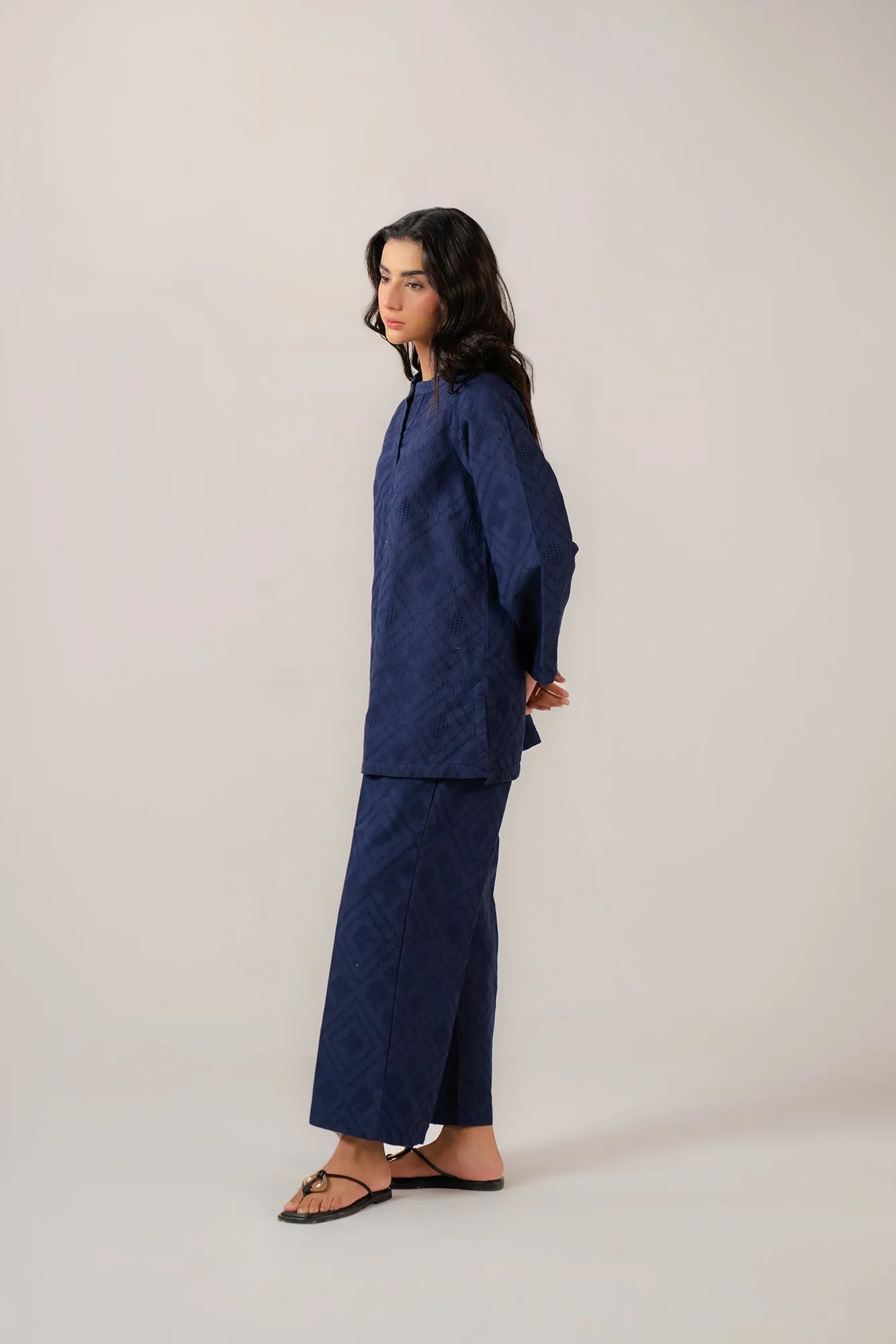 Trendy navy blue co ord set casual and semi formal wear