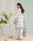 Trendy white unstitched lawn suits – digital printed shirt paired with cambric trouser and voile dupatta, Pakistani ethnic dress for women in USA & UK
