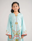 Tween girl wearing aqua lawn suit Pakistan - mother daughter matching outfit age 9-14 - Eid party wear Beyond East