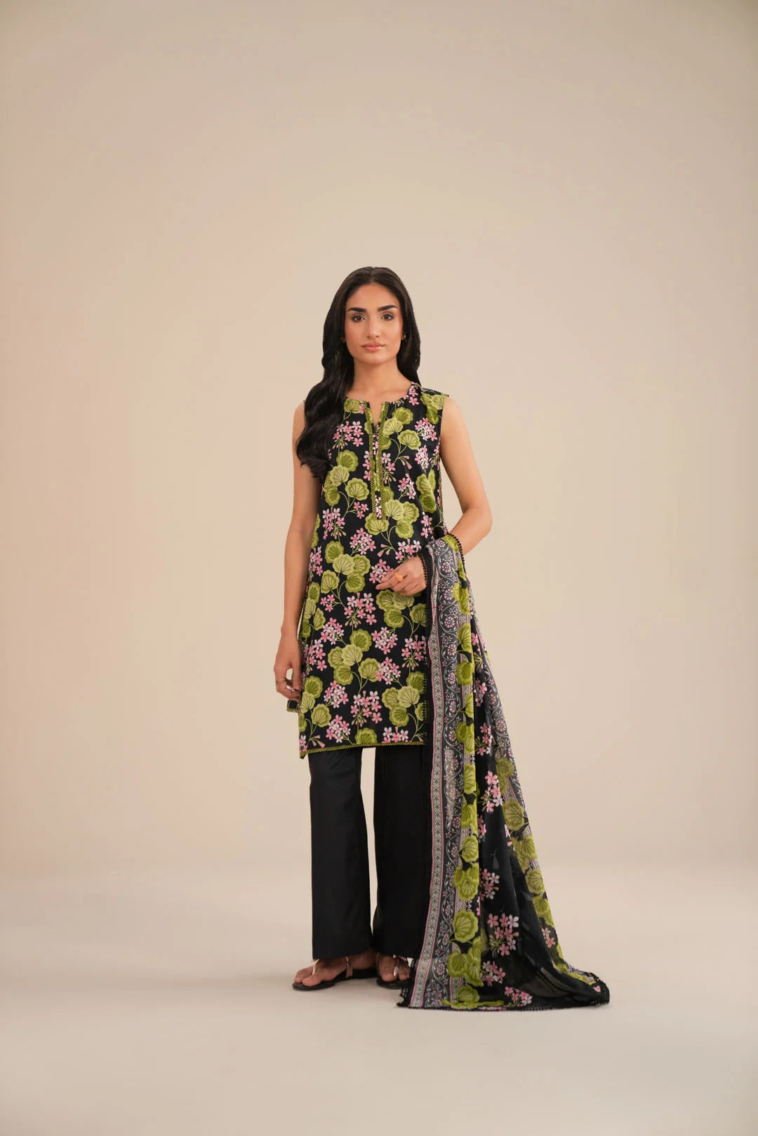 Unstitched 3PC Lawn Suit 2025