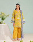 Unstitched 3 Piece Printed Lawn Suit in white and purple, perfect for women shopping designer unstitched suits in Sialkot’s Defence Road and Defence View Housing Scheme.