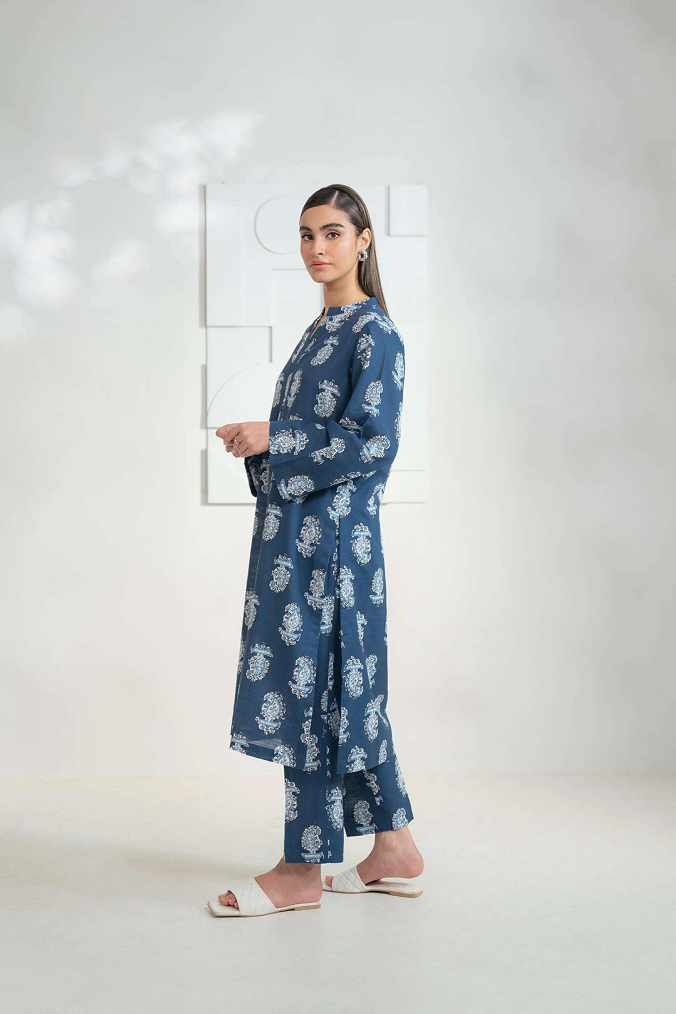 Upgrade your style with a printed khaddar 2-piece suit, shop the new collection online