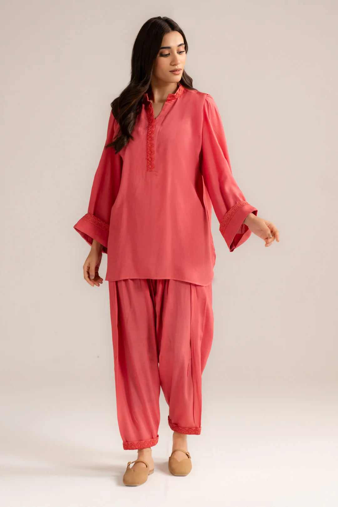 2 Piece Solid Embroidered Suit Pret SS - 26