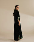 1 Piece Velvet Embroidered Kaftan