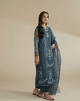 3 Piece Embroidered Organza Suit
