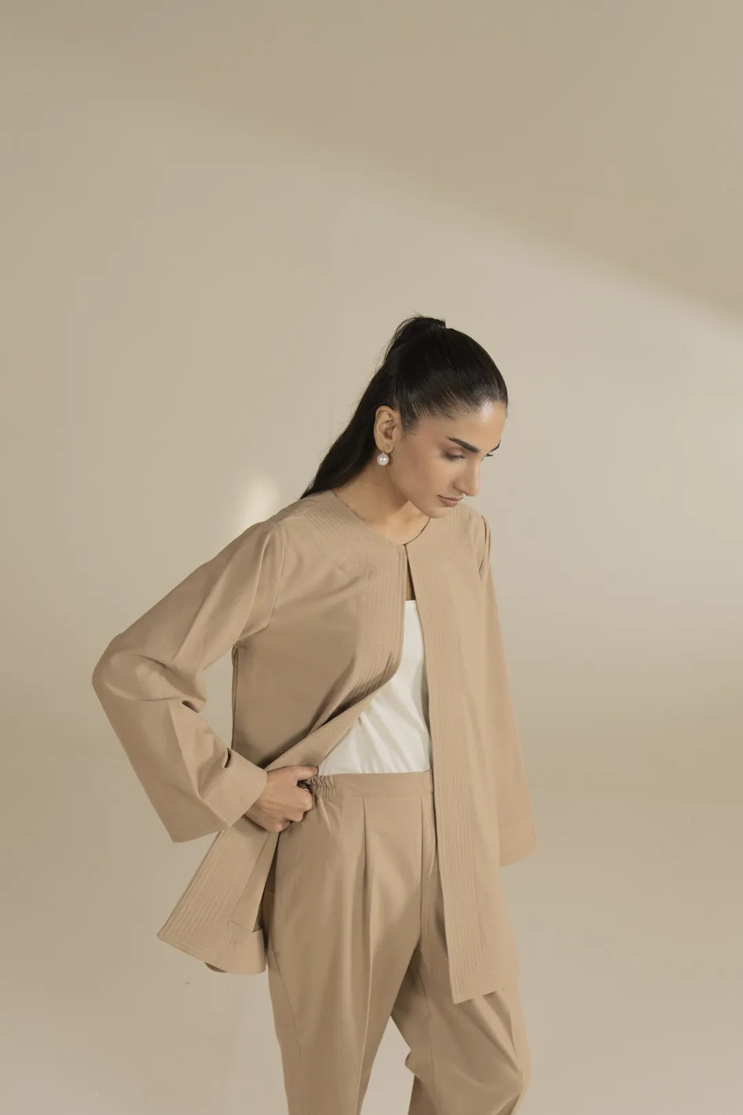 2 Piece Solid woolen blended Co-Ord set