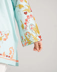 Women floral sleeve kurta detail Pakistan - summer cambric shirt embroidery buy online Eid outfit