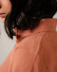Women's rust co ord set - casual matching shirt and flared pants two piece set