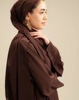 brown embroidered abaya
