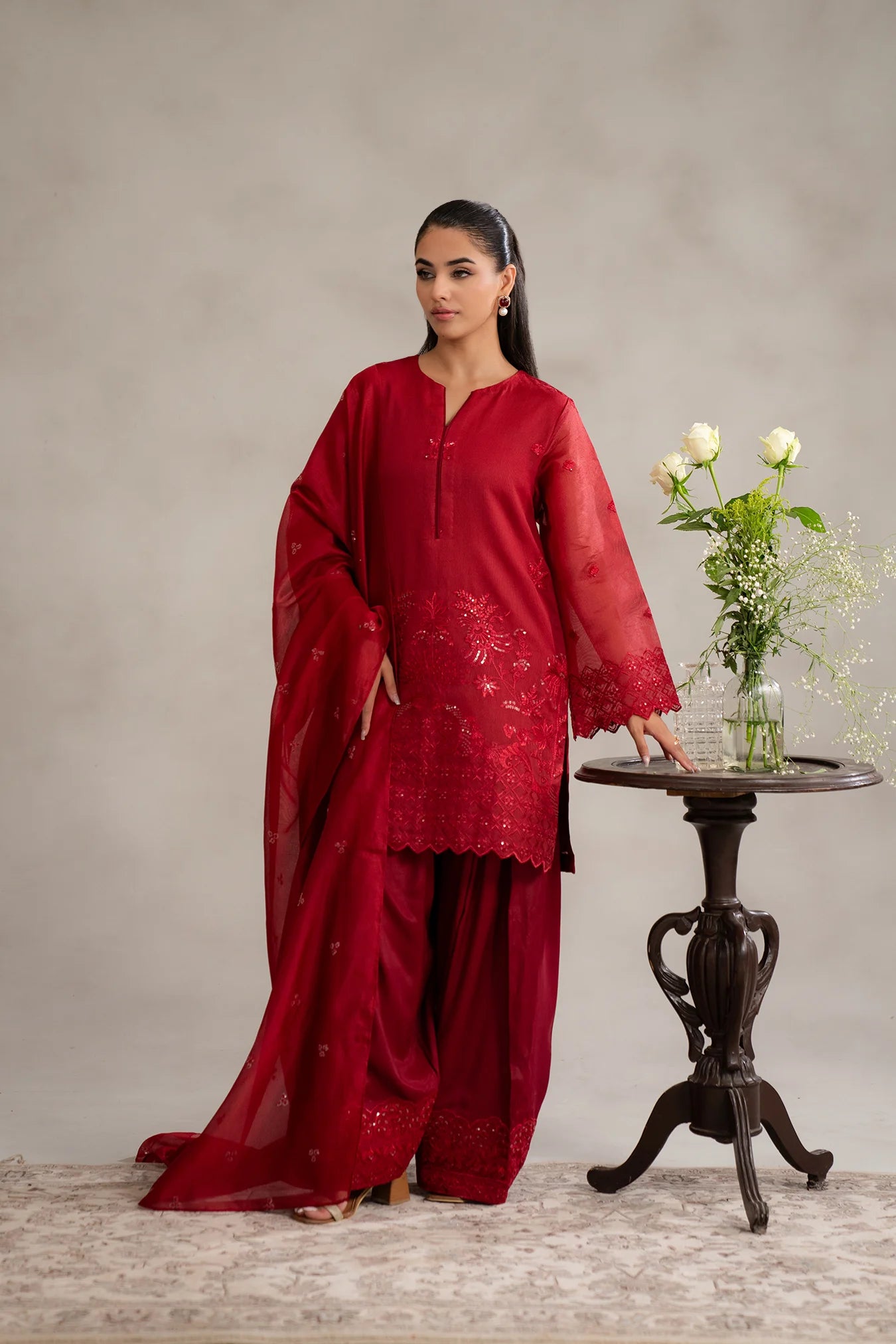 cotton net dupatta suits