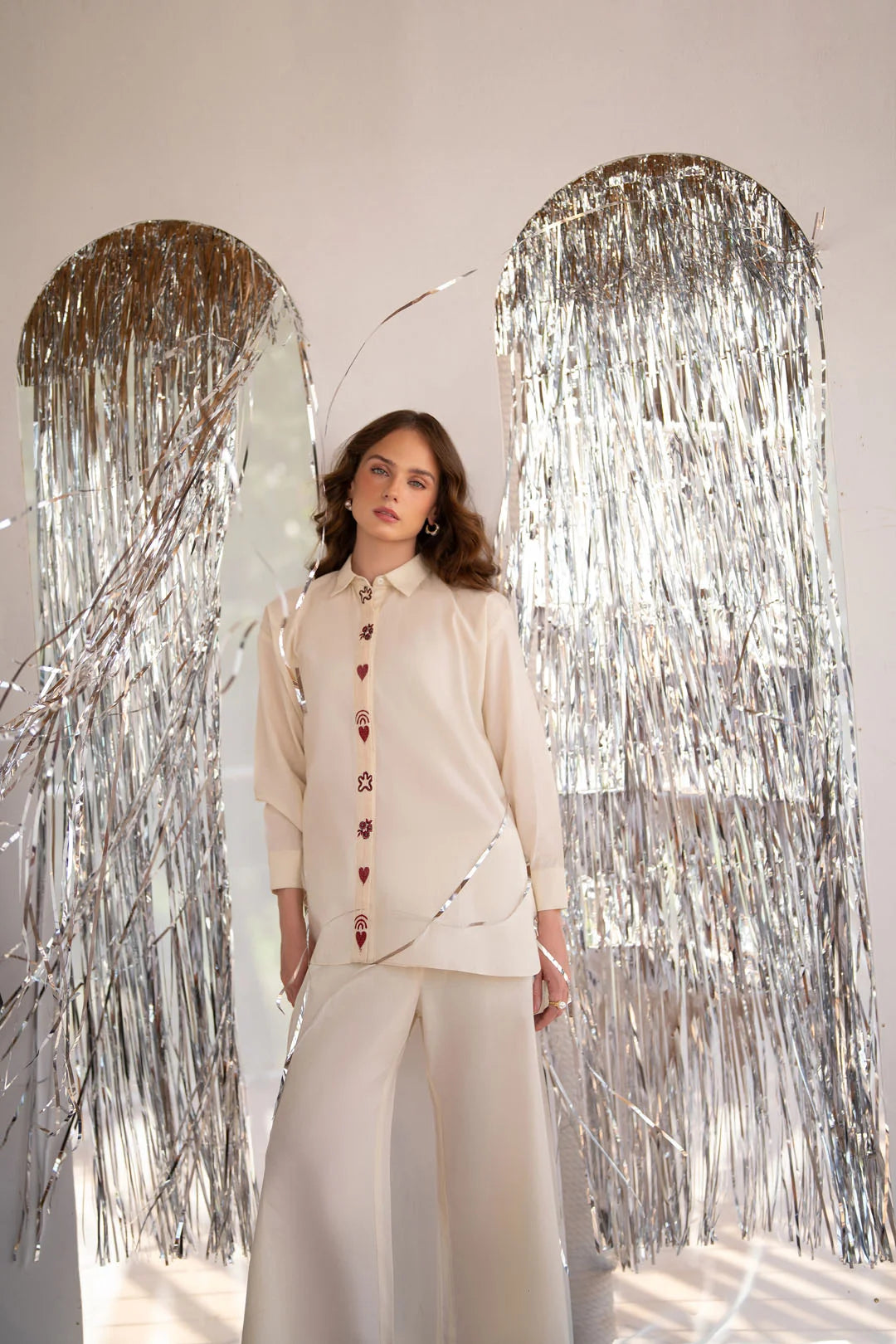 elegant women co-ord ivory