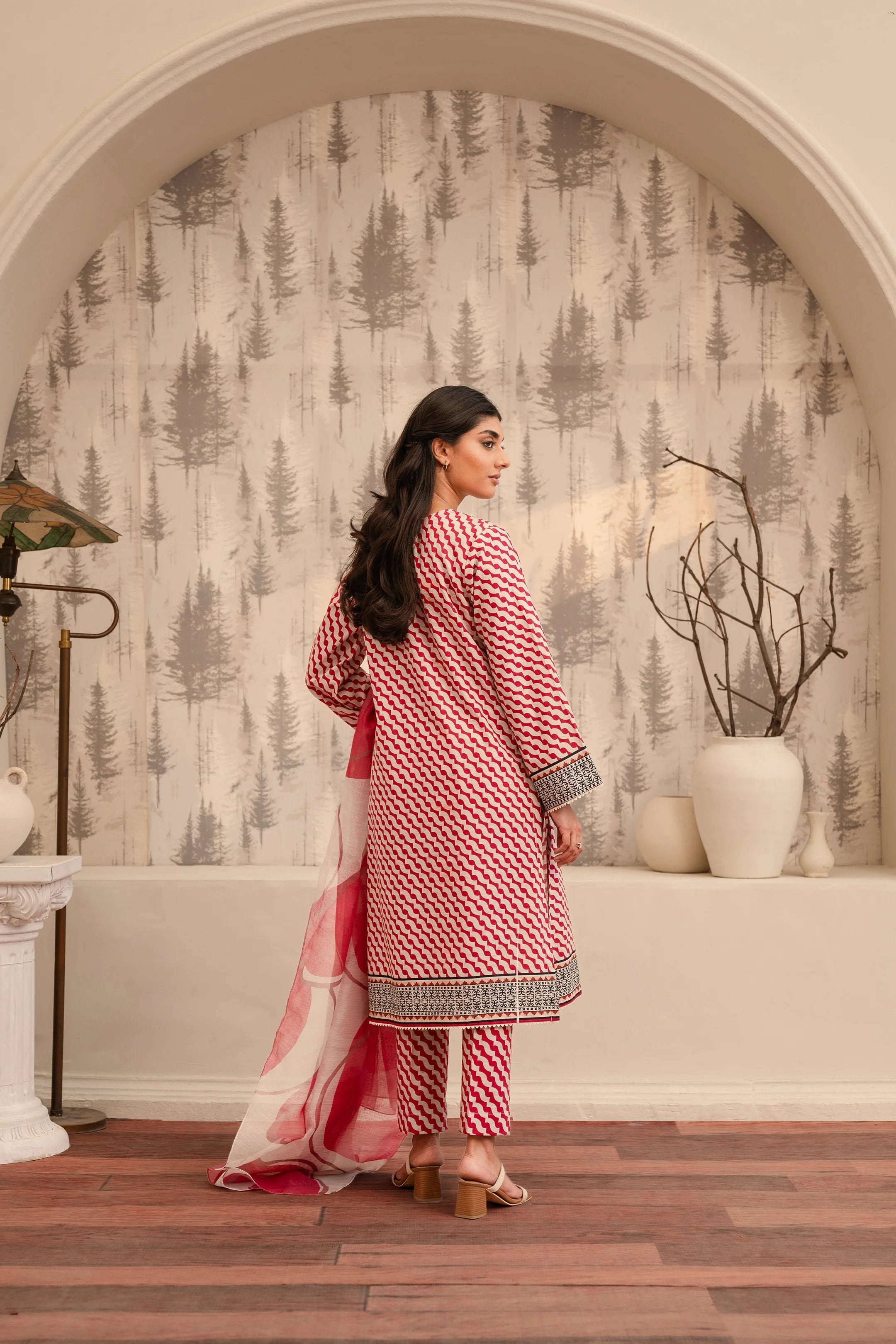 3 Piece Printed Khaddar Suit Pret Winter-24