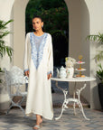 1 Piece Embroidered Raw Silk Kaftan