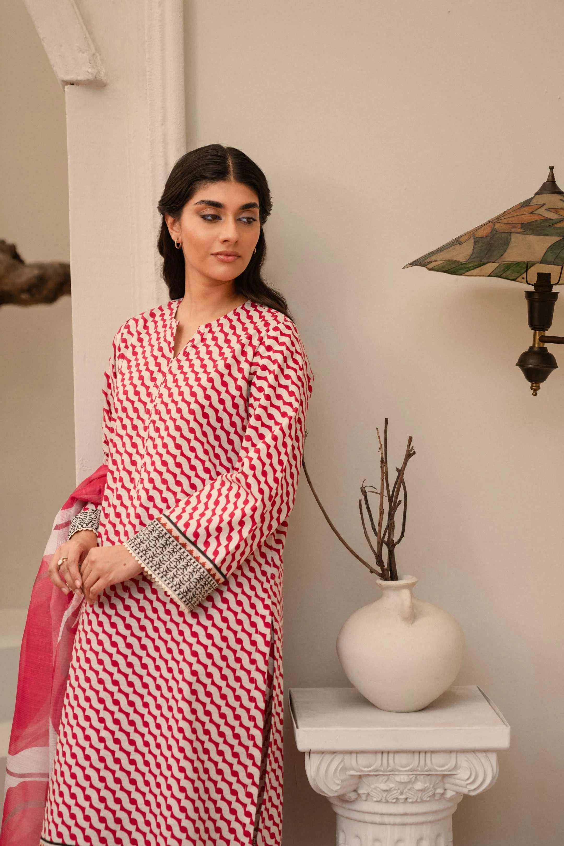 3 Piece Printed Khaddar Suit Pret Winter-24