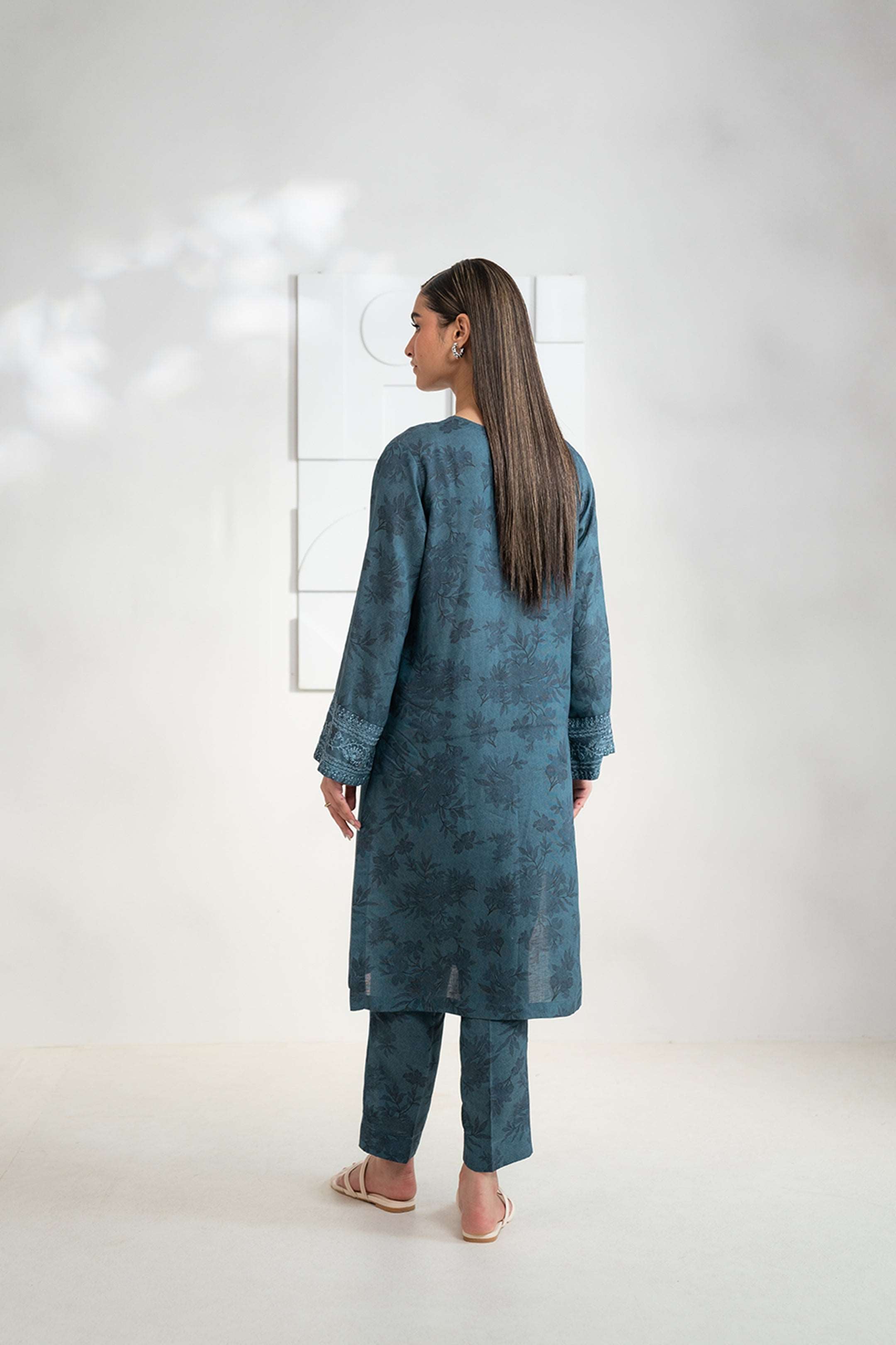 khaddar 2 piece dress for women
