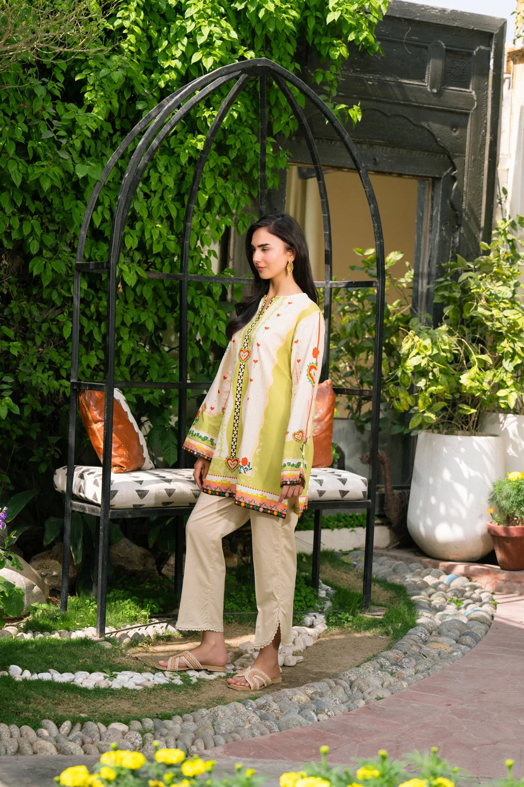 light green printed kurta Pakistan
