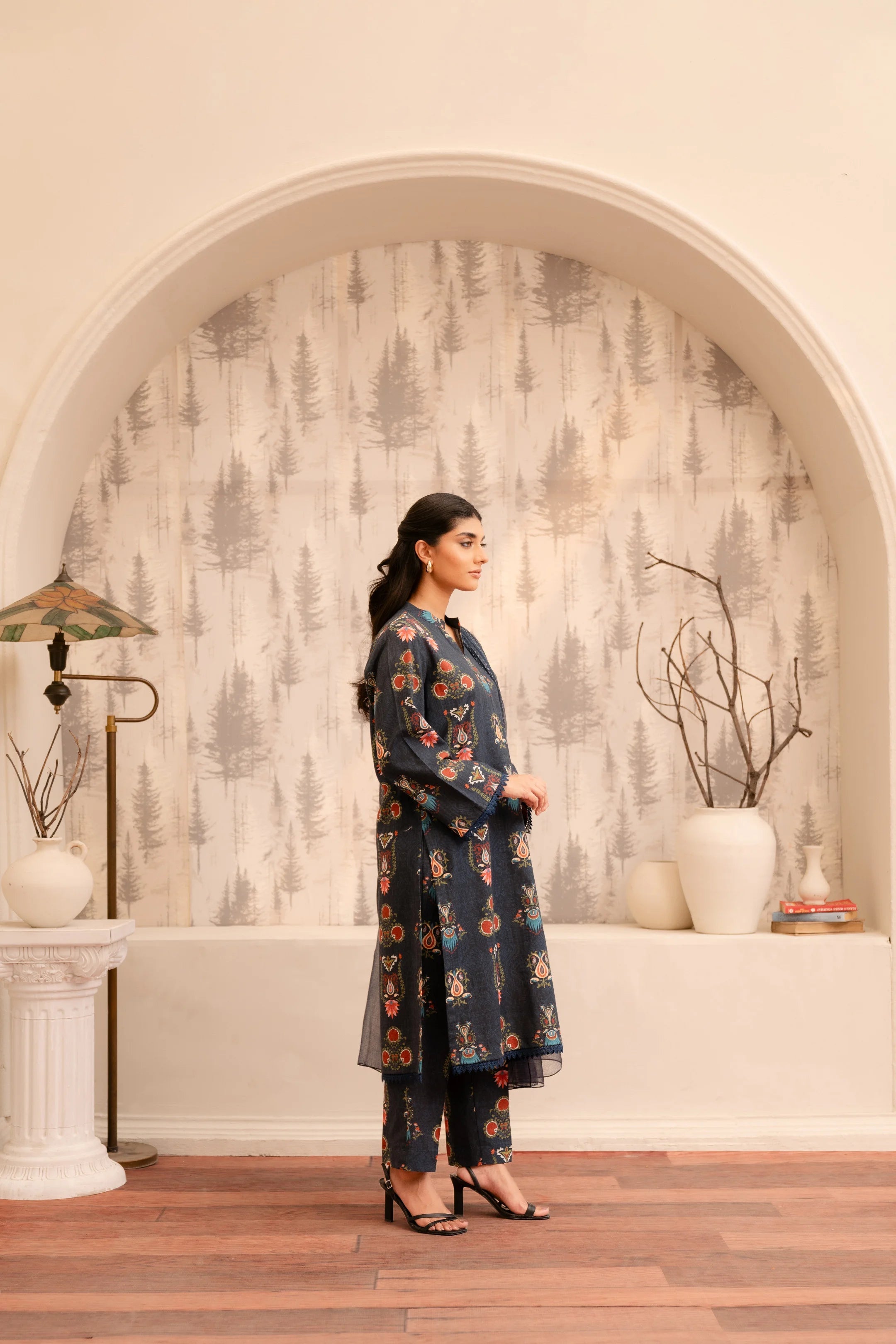 3 Piece Printed Khaddar Suit Pret Winter-24