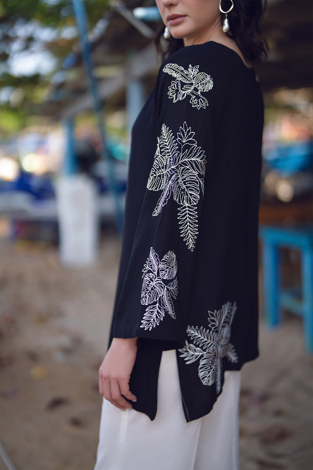 1 Piece Embroidered Linen Shirt Pret SS - 26