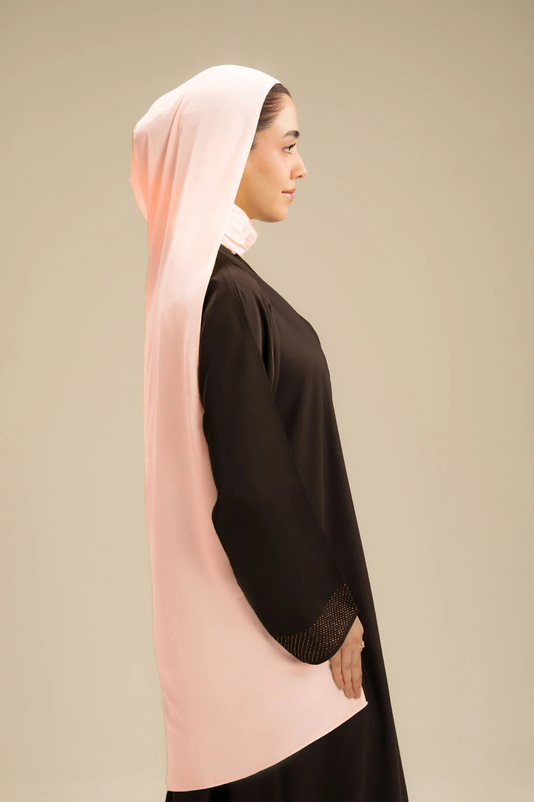 pink hijab scarf online Pakistan – soft blush staller for Eid nikah everyday wear Beyond East