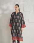 Buy 2-Piece Black Khaddar Suit with Beautiful Prints – Chic & Cozy for Women
