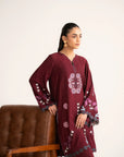  ready-to-wear maroon linen set