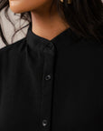 round neck black women shirt for office and casual wear