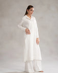 women shirt, and wide-leg trousers for casual wear 