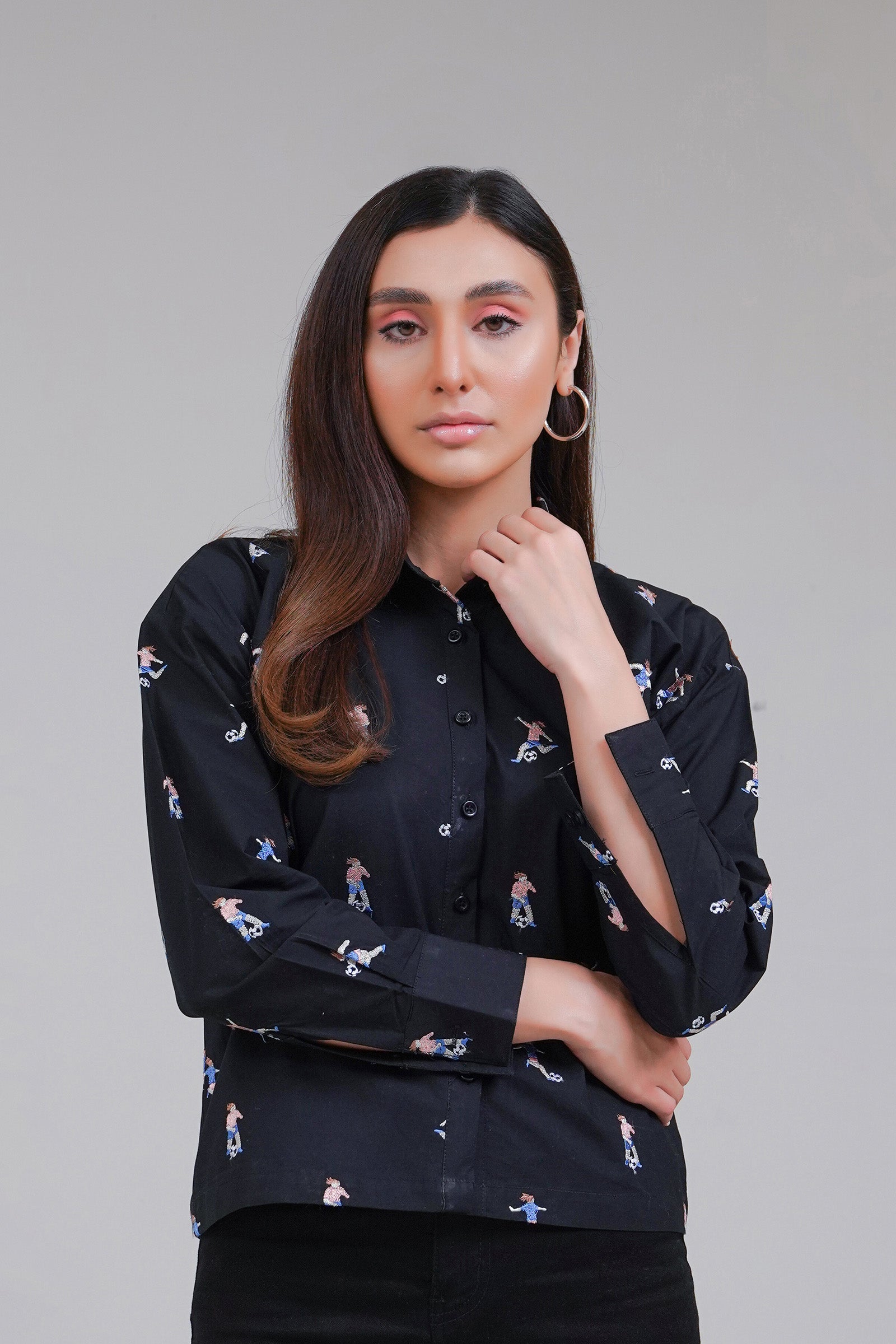 Embroidered Button-up Shirt Beyond East Official