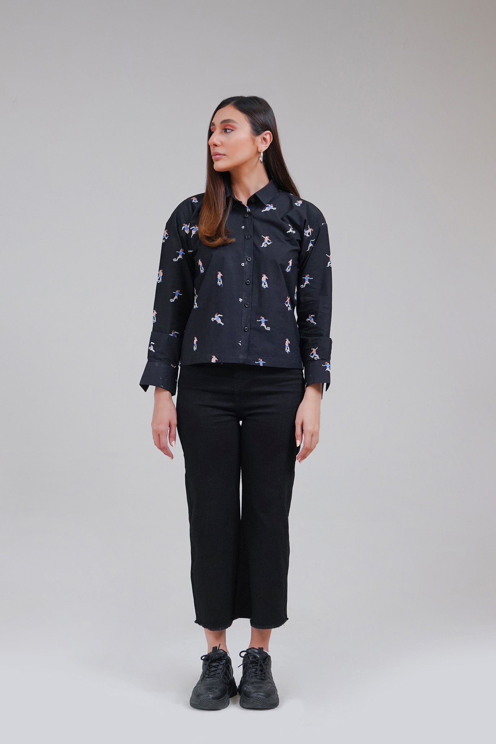 Embroidered Button-up Shirt Beyond East Official